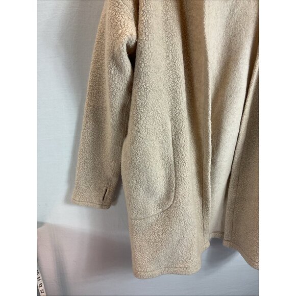 Lululemon Sincerely Sherpa Wrap Women's Med Beige Open Sweater Athleisure duster - Picture 3 of 10